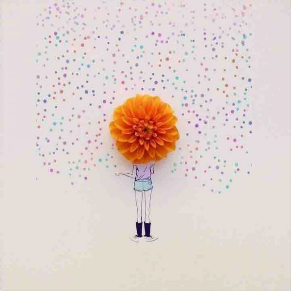 عکس پروفایل دخترونه نقاشی با گل