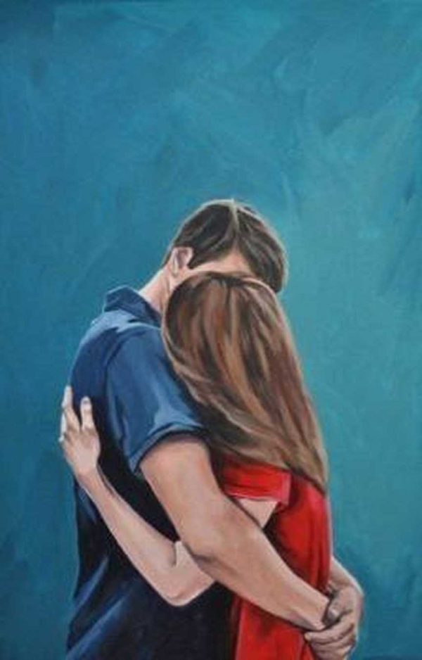 عکس عاشقانه زیبا نقاشی بغل کردن