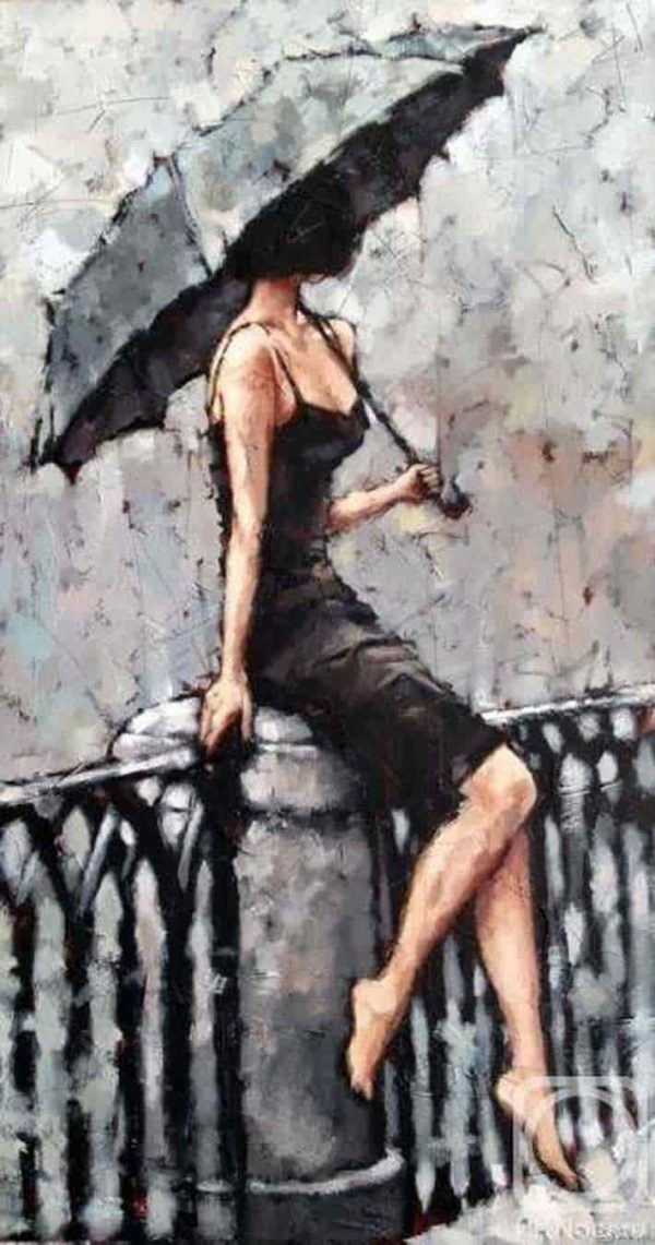 عکس هنری غمگین دخترانه با چتر